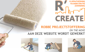 Aan de website van R' create Robbe Projectstoffering wordt gewerkt